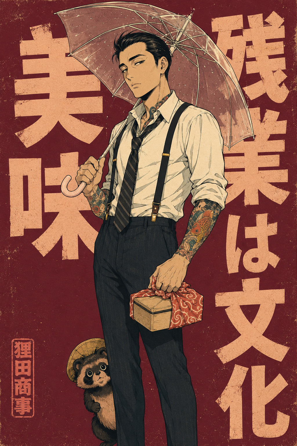 Salaryman Bento Japanese Retro Poster Print