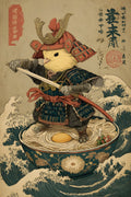 Samurai Bird Poster, Japanese Inspired Wall Art, Poster Print