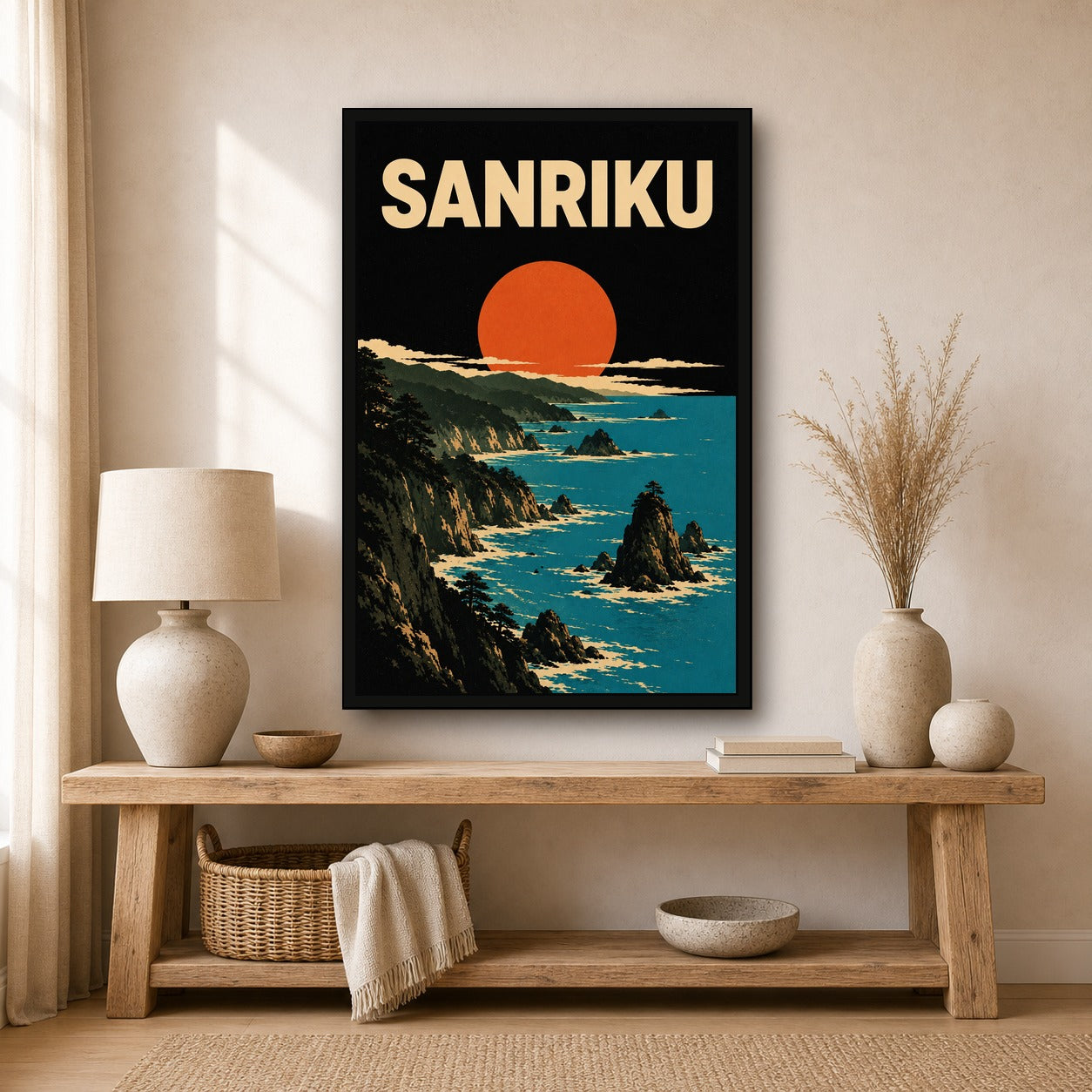 Sanriku Coast Japanese Retro Poster Print - 2x3 room mockup