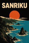 Sanriku Coast Japanese Retro Poster Print