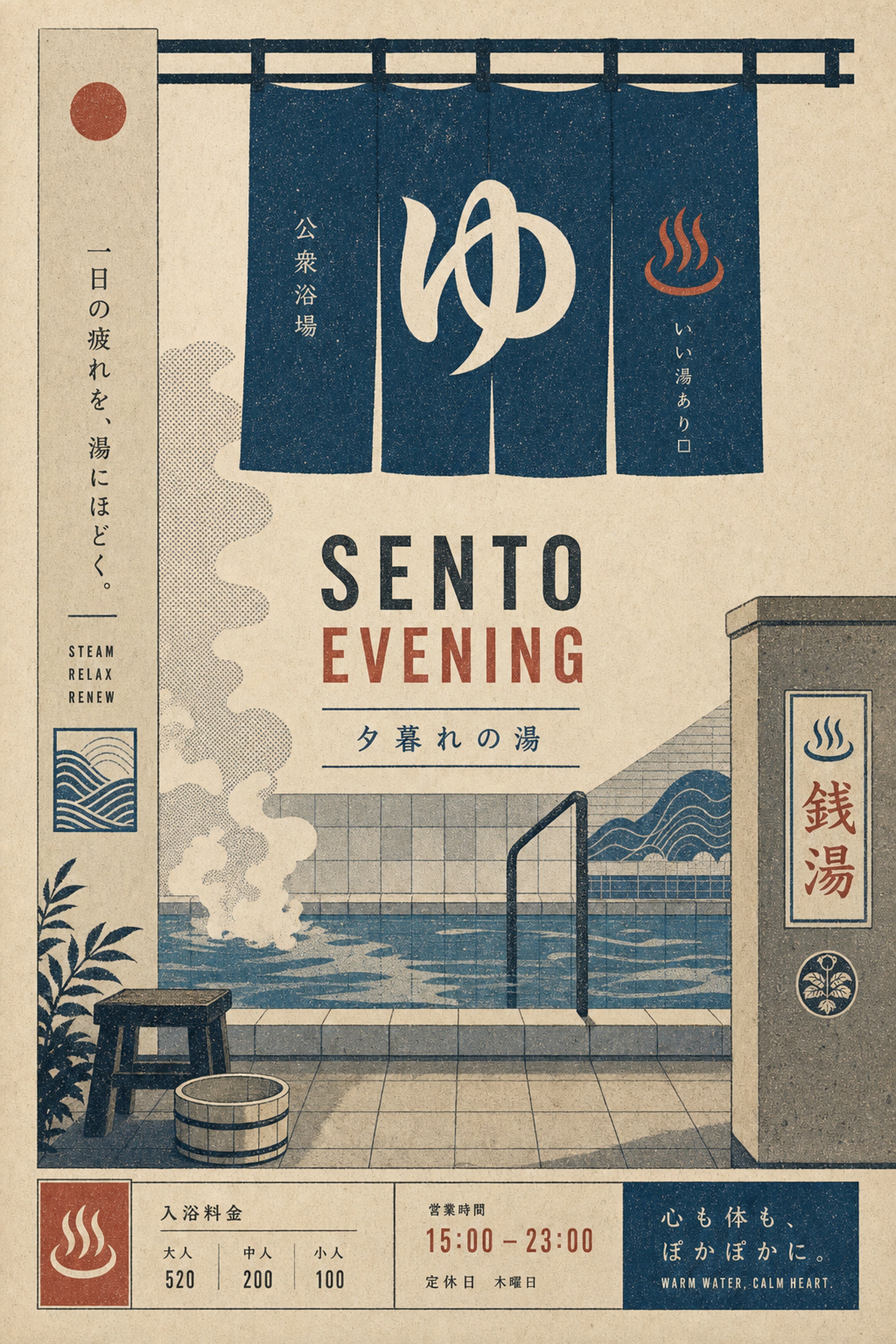 Sento Evening Poster Japanese Retro Poster Print
