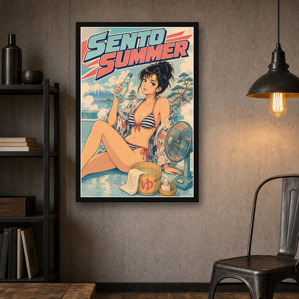 Sentosummer Japanese Retro Poster Print - 2x3 room mockup