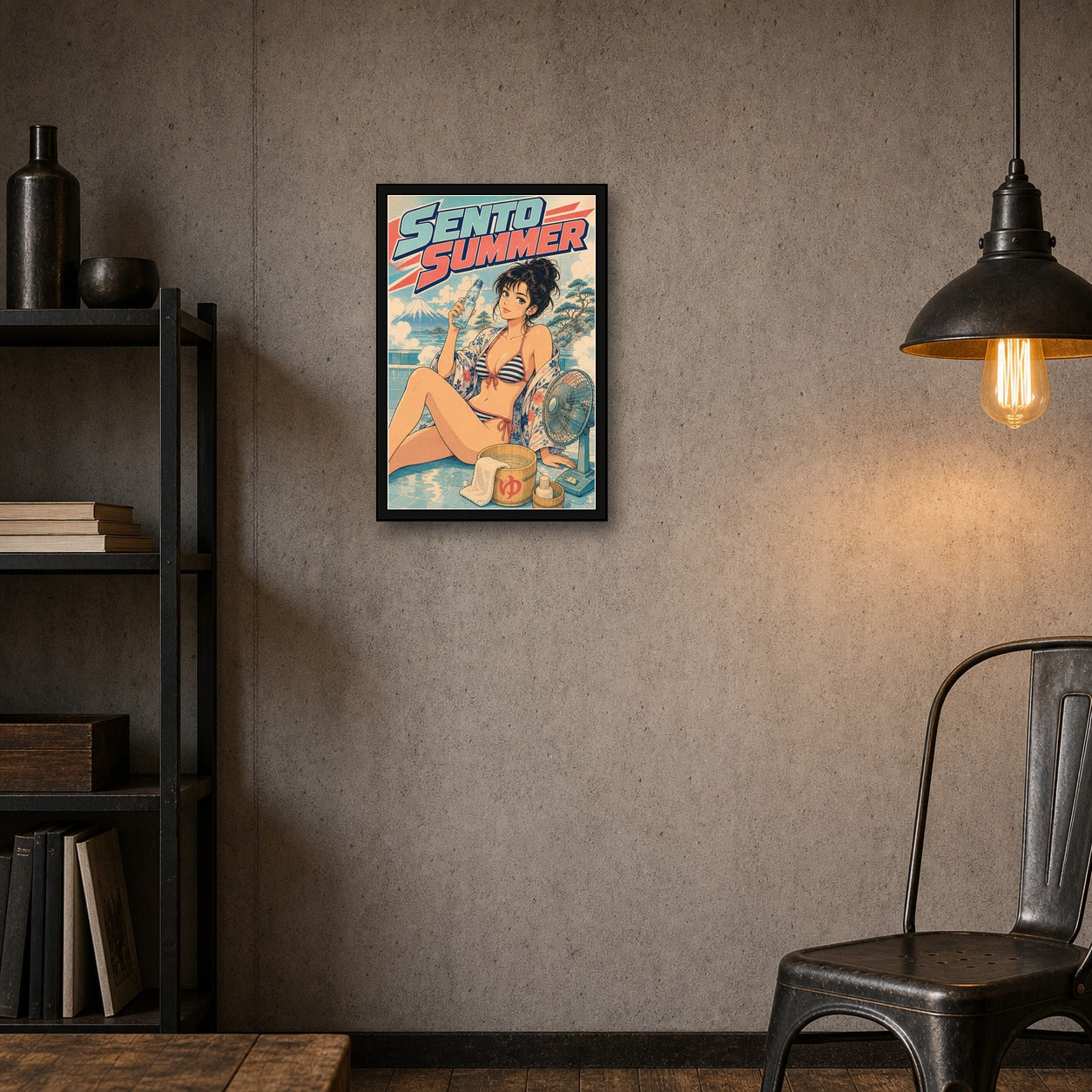 Sentosummer Japanese Retro Poster Print - 2x3 room mockup