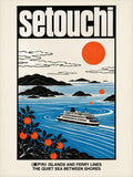 Setouchi Ferry Islands Travel Poster, Japanese Wall Art Print