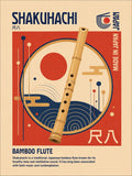 Shakuhachi Bamboo Flute Art Print - Japanese Zen Decor Poster, Made in Japan Wall Art in Various Sizes - corrected 3x4 flat artwork