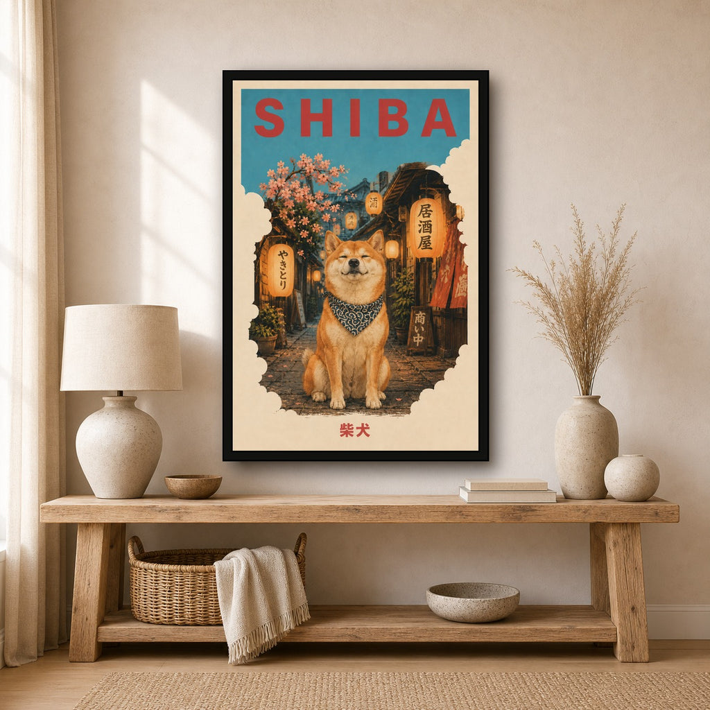 Shiba Inu Izakaya Travel Japanese Retro Poster Print - 2x3 room mockup