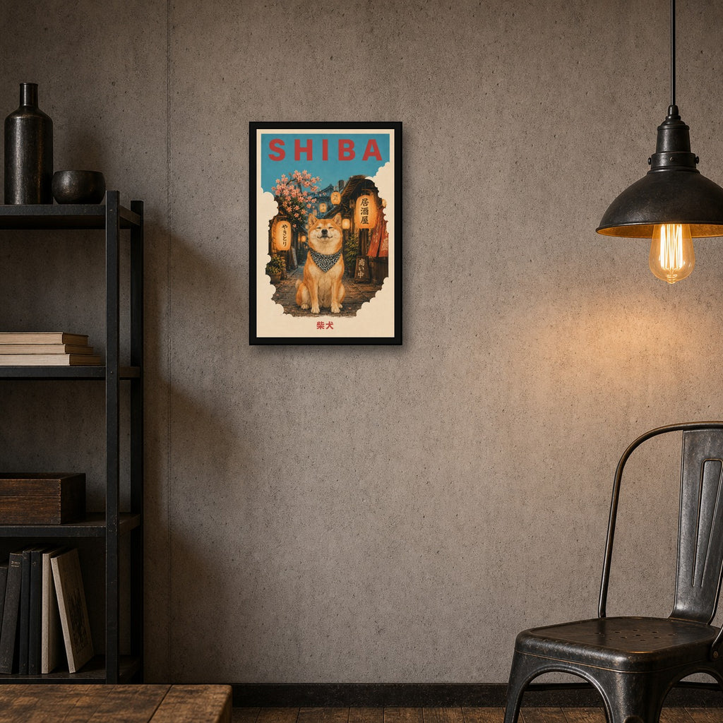 Shiba Inu Izakaya Travel Japanese Retro Poster Print - 2x3 room mockup