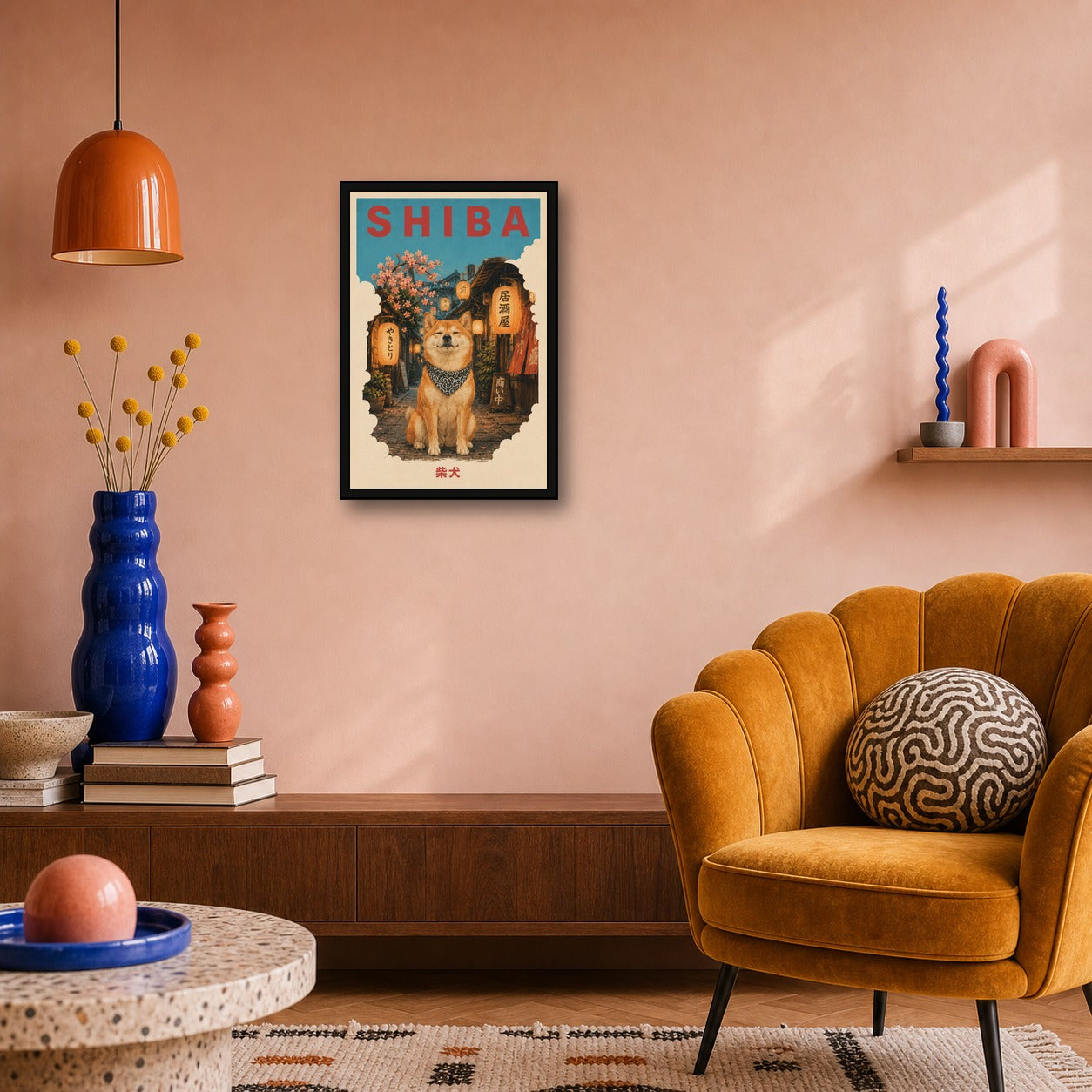 Shiba Inu Izakaya Travel Japanese Retro Poster Print - 2x3 room mockup