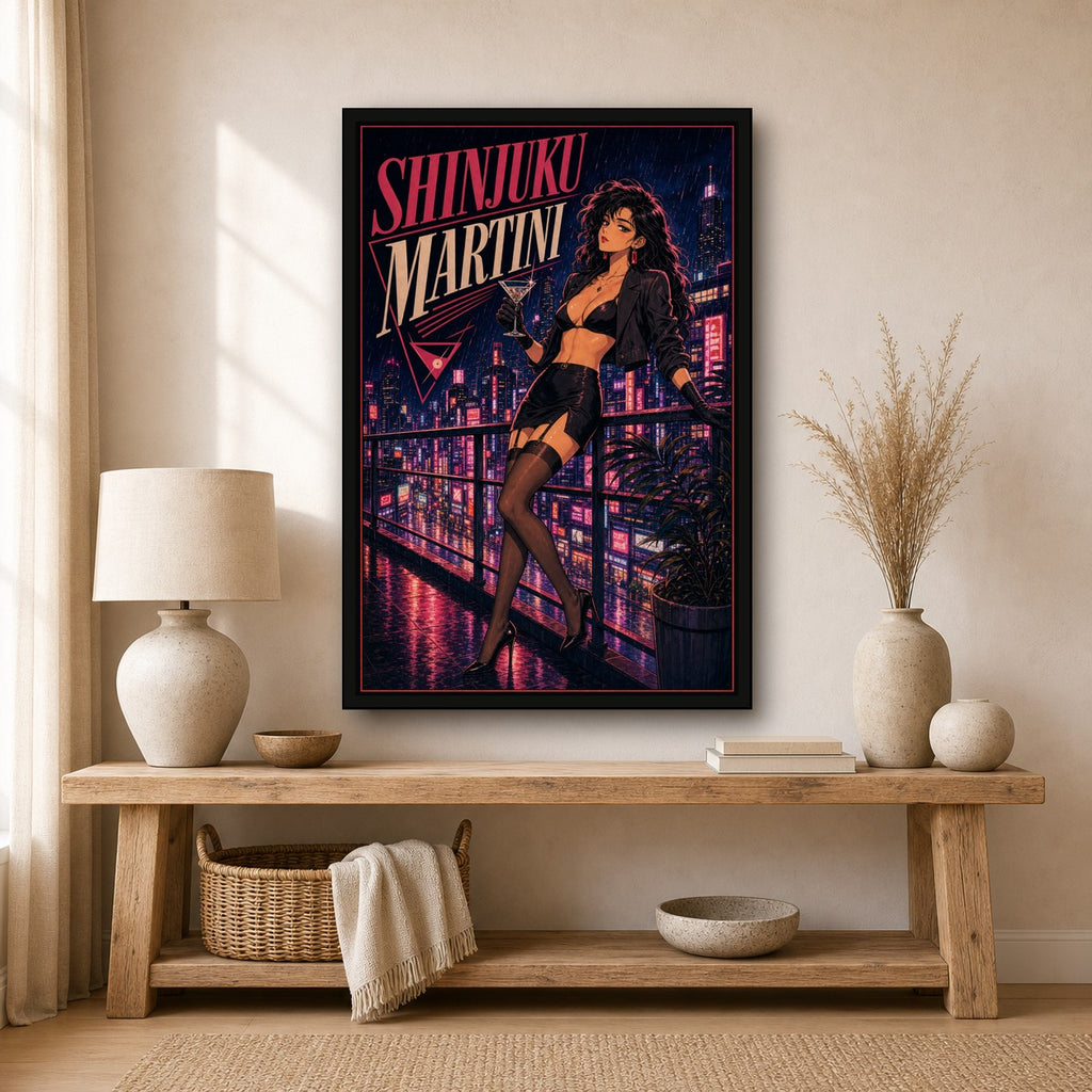 Shinjukumartini Japanese Retro Poster Print - 2x3 room mockup