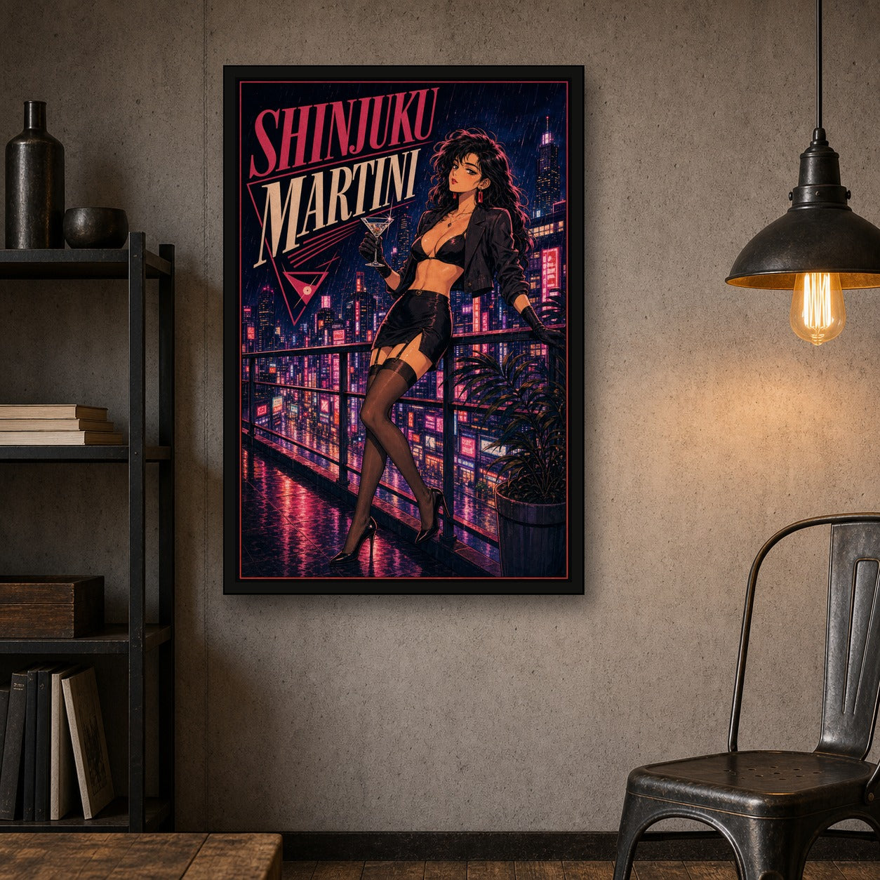Shinjukumartini Japanese Retro Poster Print - 2x3 room mockup