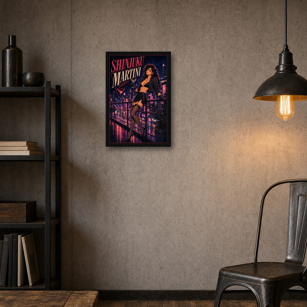 Shinjukumartini Japanese Retro Poster Print - 2x3 room mockup