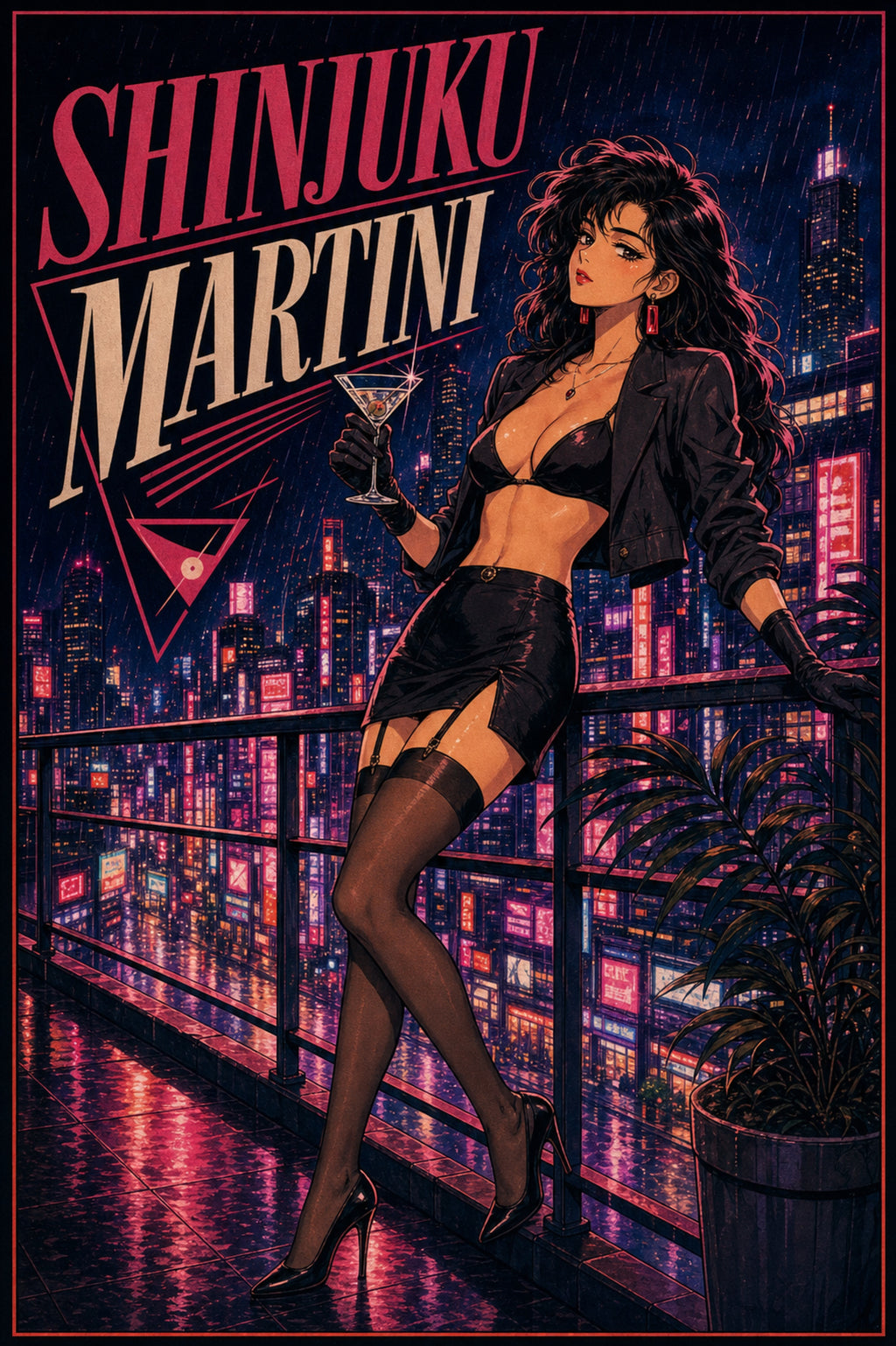 Shinjukumartini Japanese Retro Poster Print