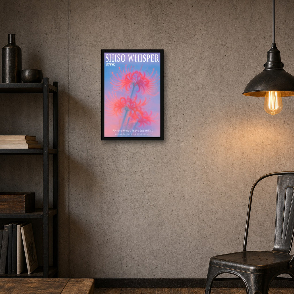 Shiso Whisper Print: Dreamy Floral Japanese Wall Art in Your Choice of Six Sizes - 2x3 room mockup