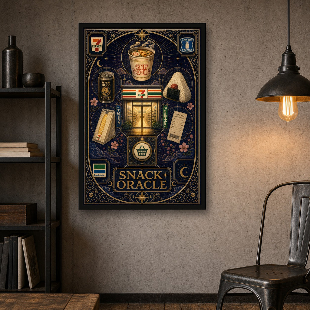 Snackoracle Logo Japanese Retro Poster Print - 2x3 room mockup