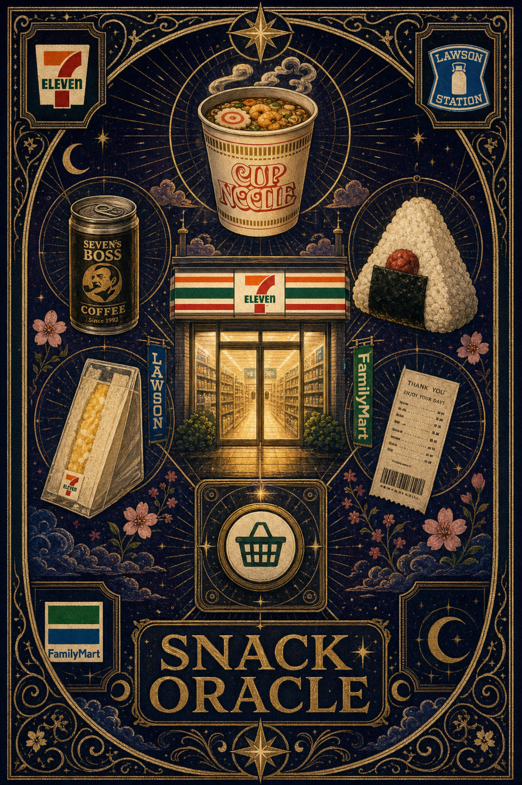 Snackoracle Logo Japanese Retro Poster Print