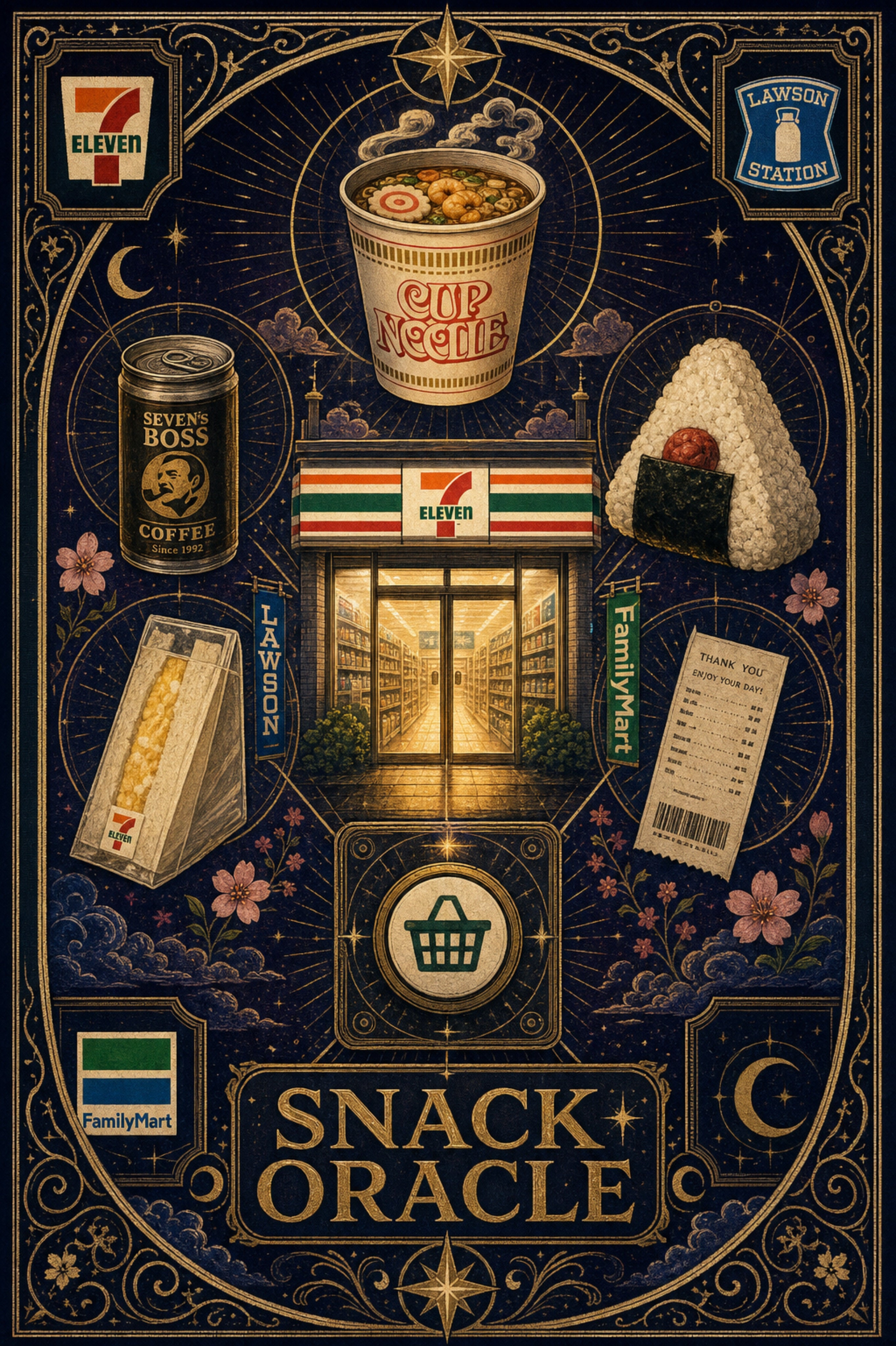 Snackoracle Logo Japanese Retro Poster Print