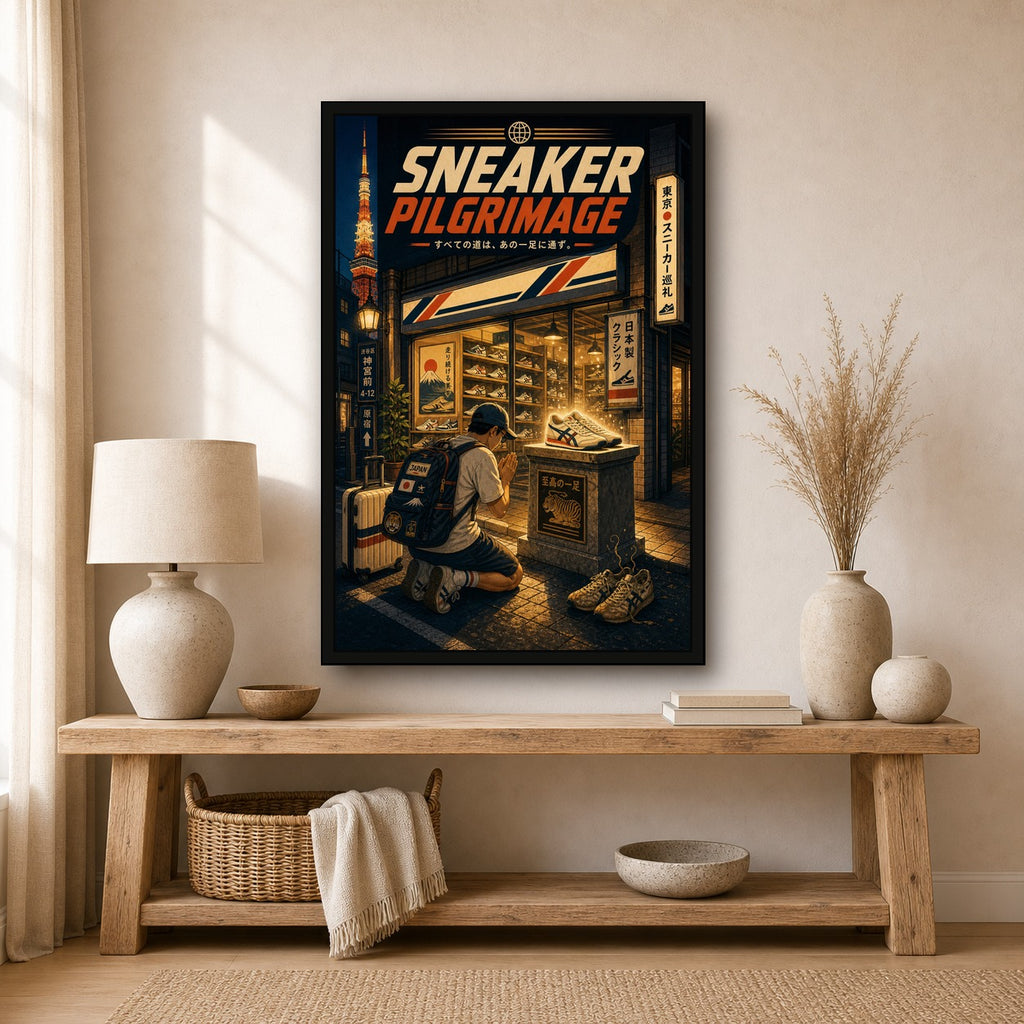 Sneakerpilgrimage Japanese Retro Poster Print - 2x3 room mockup