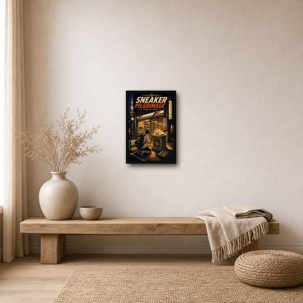 Sneakerpilgrimage Japanese Retro Poster Print - 2x3 room mockup
