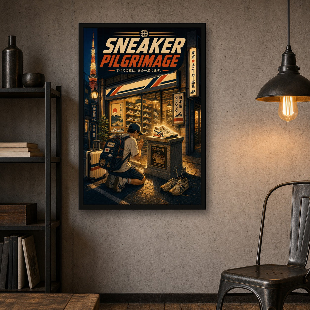 Sneakerpilgrimage Japanese Retro Poster Print - 2x3 room mockup