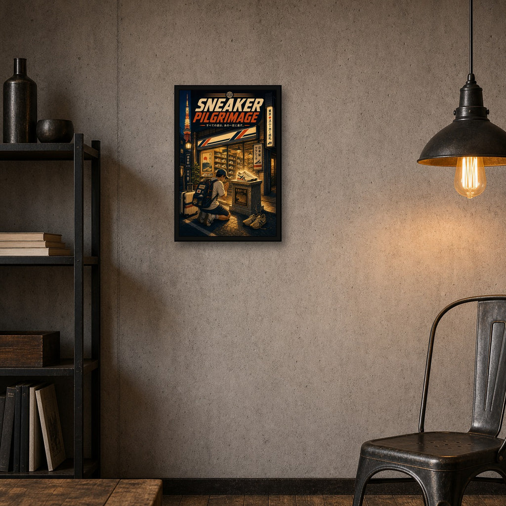 Sneakerpilgrimage Japanese Retro Poster Print - 2x3 room mockup