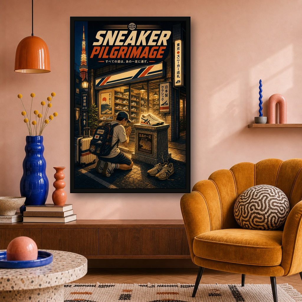 Sneakerpilgrimage Japanese Retro Poster Print - 2x3 room mockup