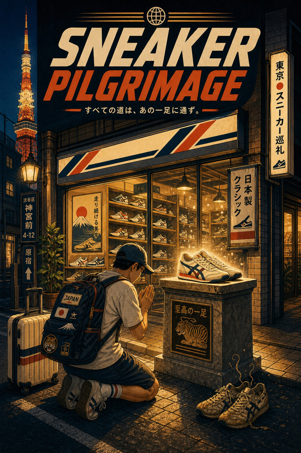 Sneakerpilgrimage Japanese Retro Poster Print
