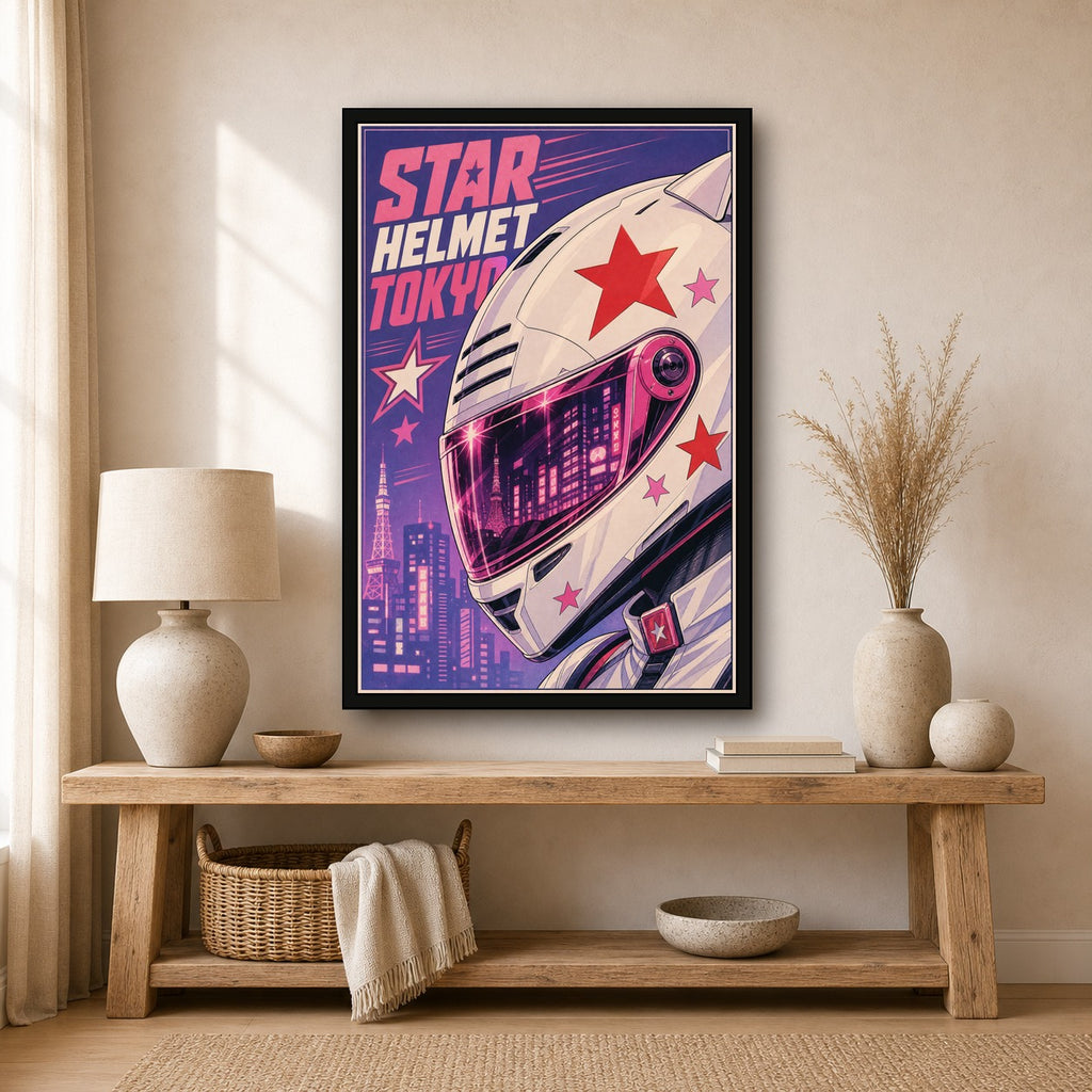 Starhelmettokyo Japanese Retro Poster Print - 2x3 room mockup