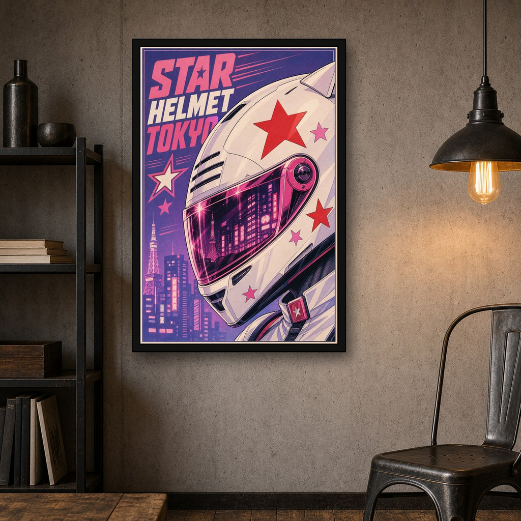 Starhelmettokyo Japanese Retro Poster Print - 2x3 room mockup