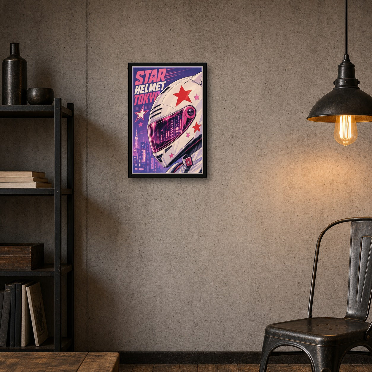 Starhelmettokyo Japanese Retro Poster Print - 2x3 room mockup