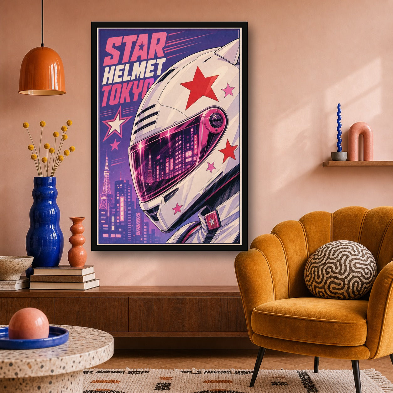 Starhelmettokyo Japanese Retro Poster Print - 2x3 room mockup