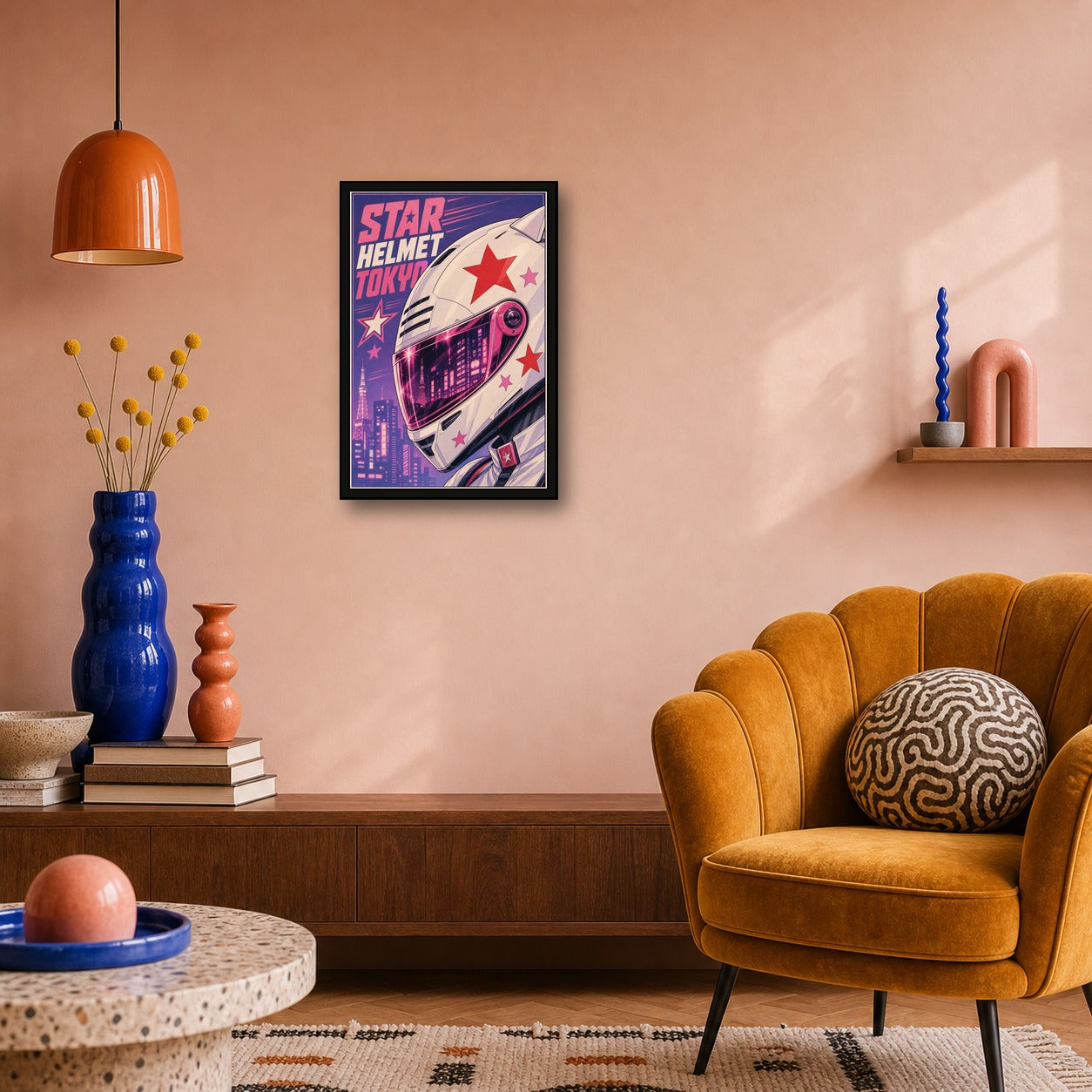 Starhelmettokyo Japanese Retro Poster Print - 2x3 room mockup