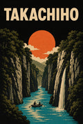 Takachiho Gorge Japanese Retro Poster Print