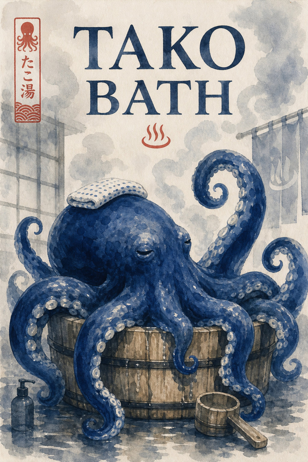 Takobath Japanese Retro Poster Print
