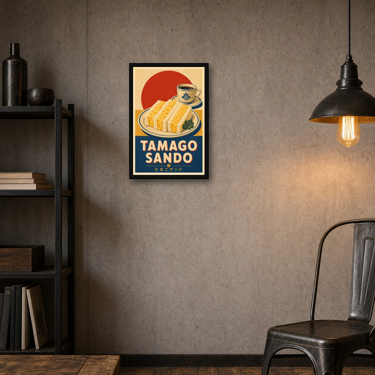 Tamago Sando Japanese Retro Poster Print - 2x3 room mockup