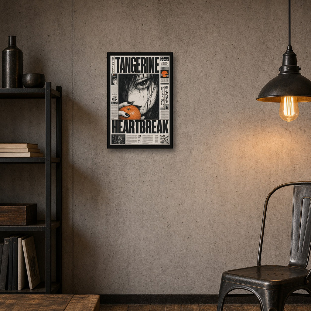 Tangerineheartbreak Japanese Retro Poster Print - 2x3 room mockup