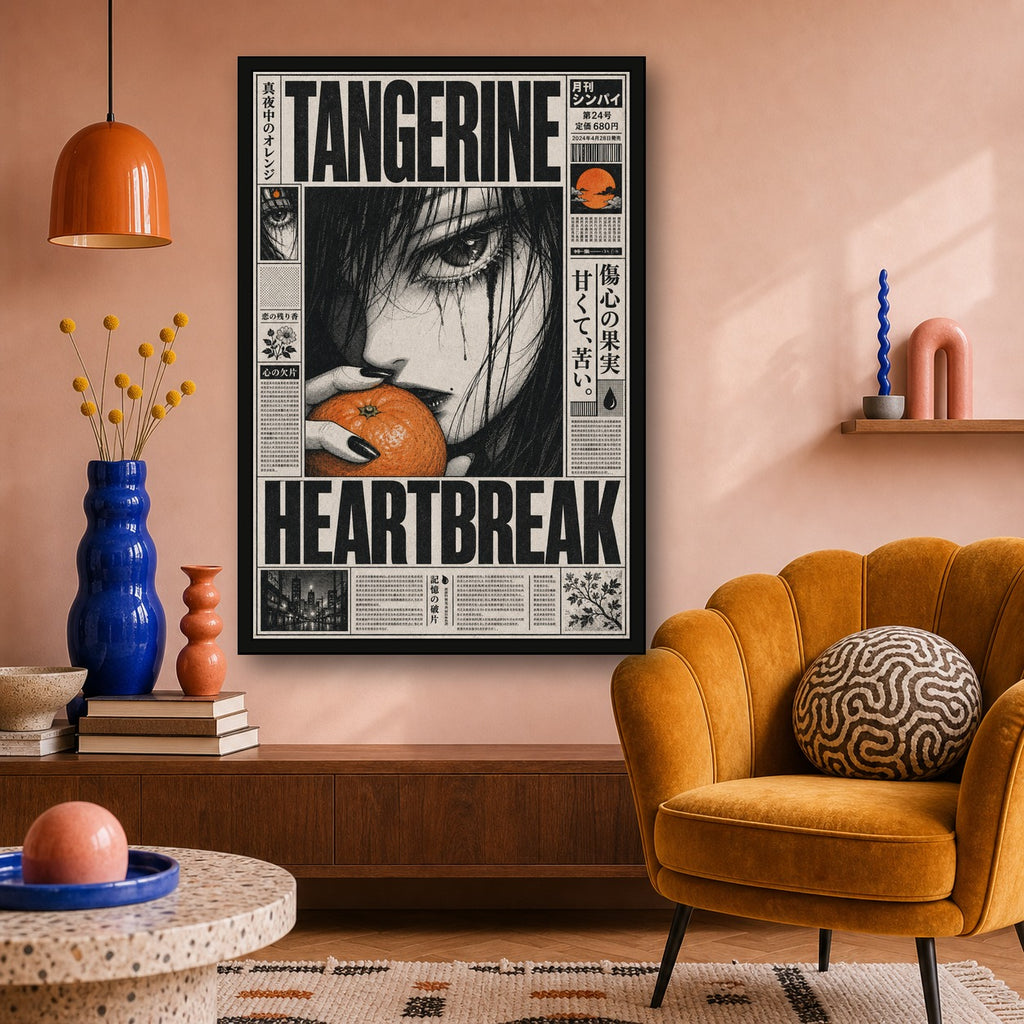 Tangerineheartbreak Japanese Retro Poster Print - 2x3 room mockup