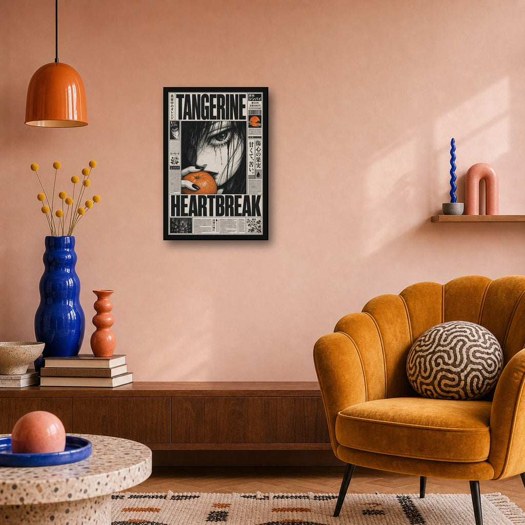 Tangerineheartbreak Japanese Retro Poster Print - 2x3 room mockup