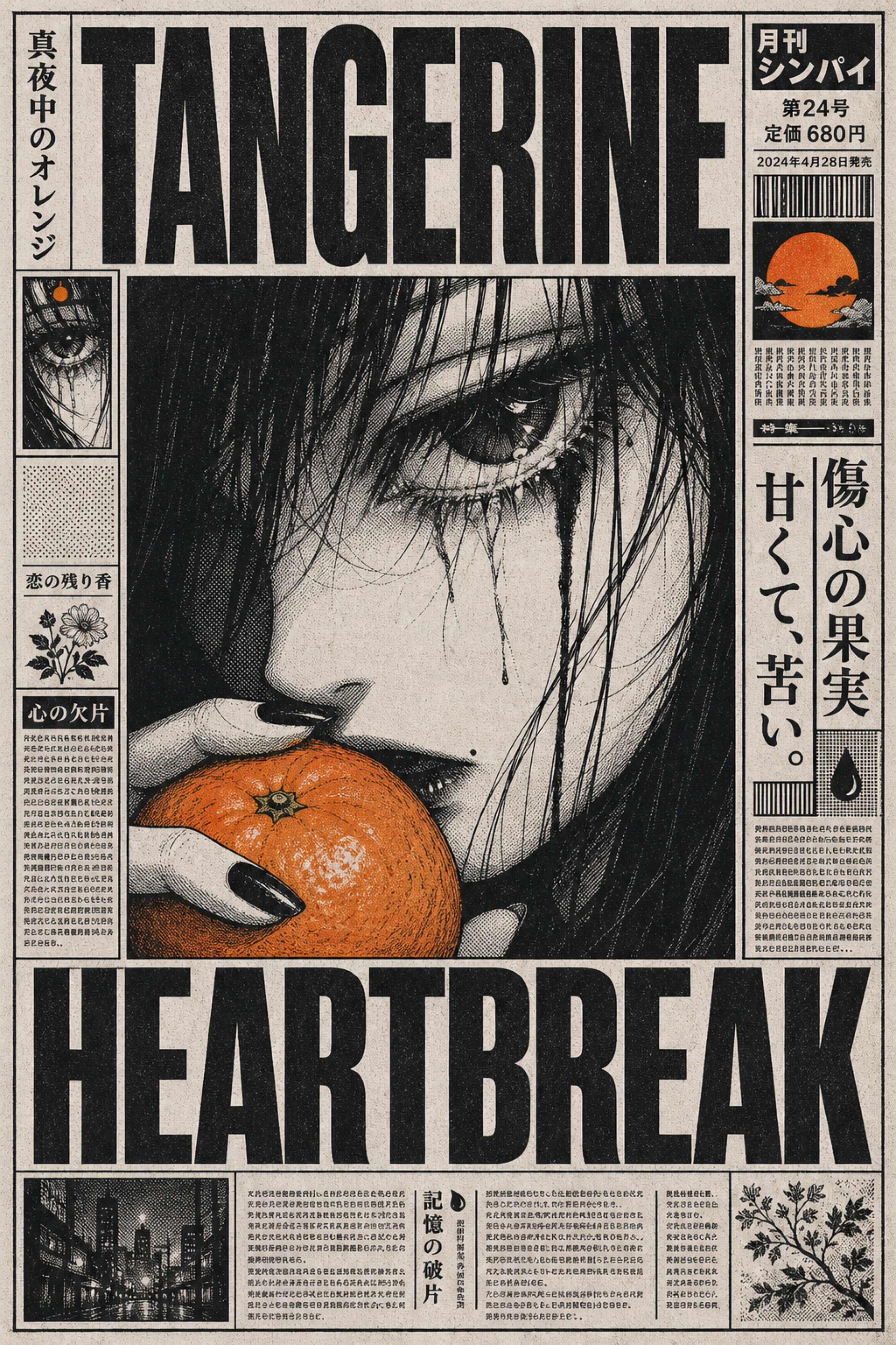Tangerineheartbreak Japanese Retro Poster Print