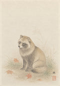 Tanuki Maple Study Japanese inspired poster print for modern wall decor