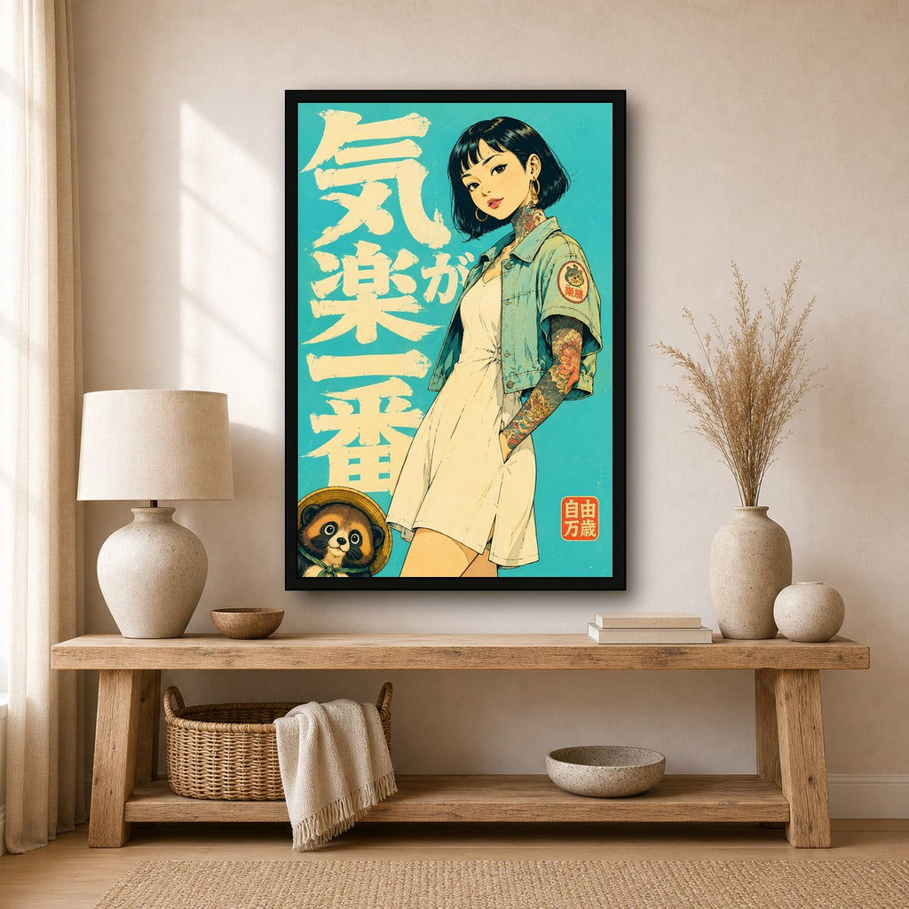 Tattoo Girl Clinic Japanese Poster - 2x3 room mockup