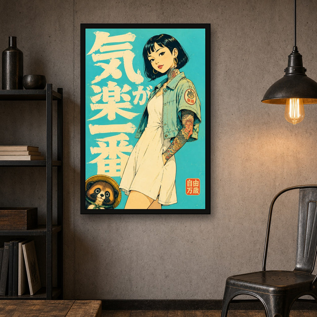 Tattoo Girl Clinic Japanese Poster - 2x3 room mockup