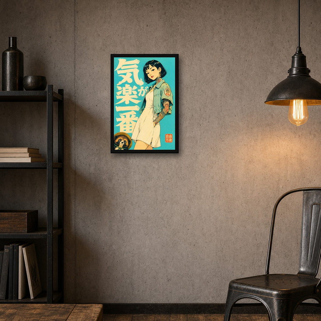 Tattoo Girl Clinic Japanese Poster - 2x3 room mockup