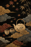 Tea Clouds Japanese Retro Poster Print
