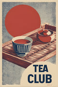Tea Club Poster, Japanese Tea Wall Art, Kitchen Cafe Print