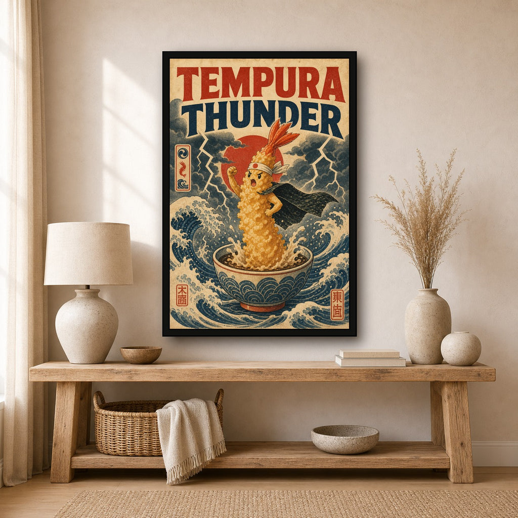 Tempurathunder Japanese Retro Poster Print - 2x3 room mockup