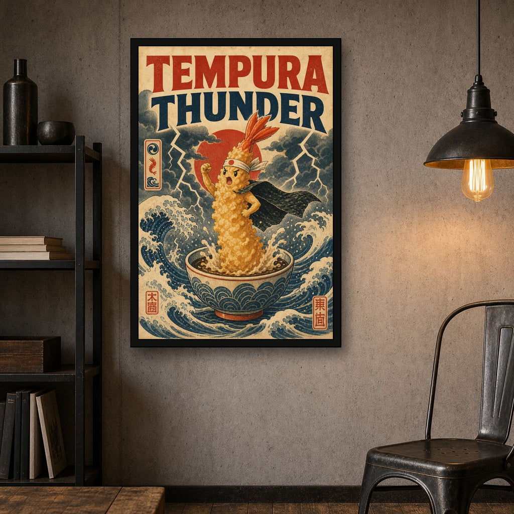 Tempurathunder Japanese Retro Poster Print - 2x3 room mockup