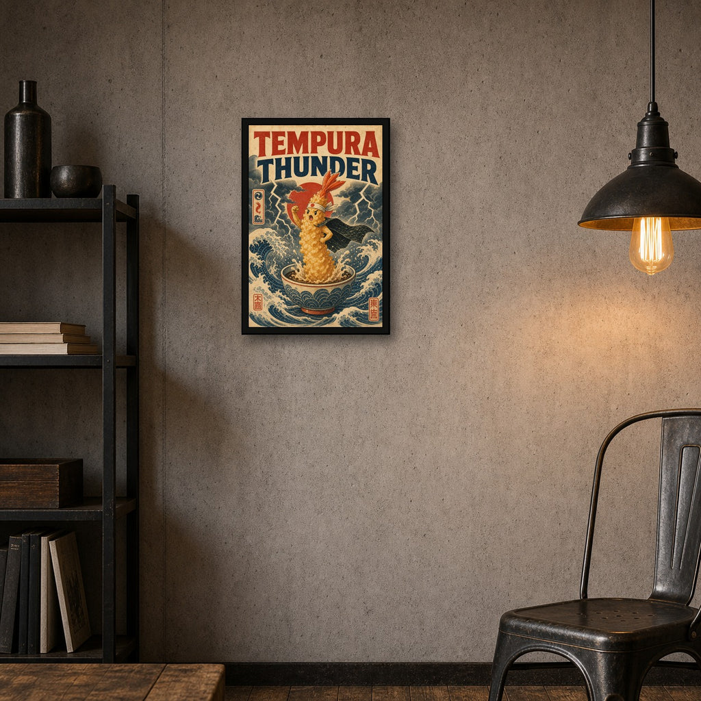 Tempurathunder Japanese Retro Poster Print - 2x3 room mockup