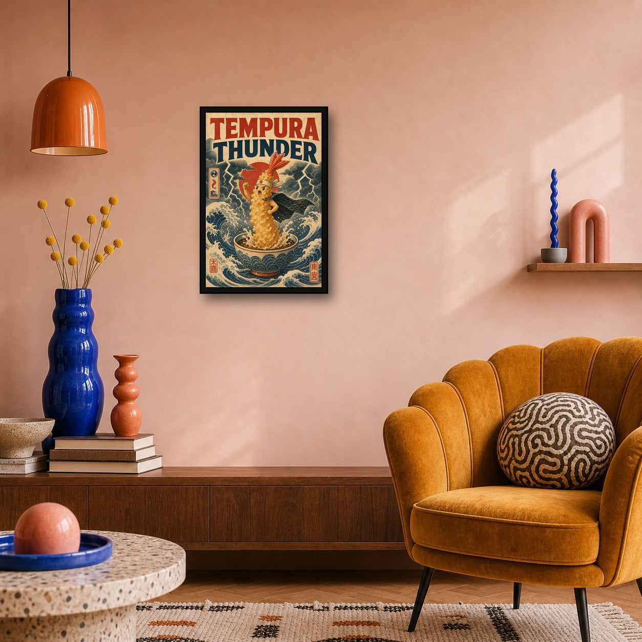 Tempurathunder Japanese Retro Poster Print - 2x3 room mockup