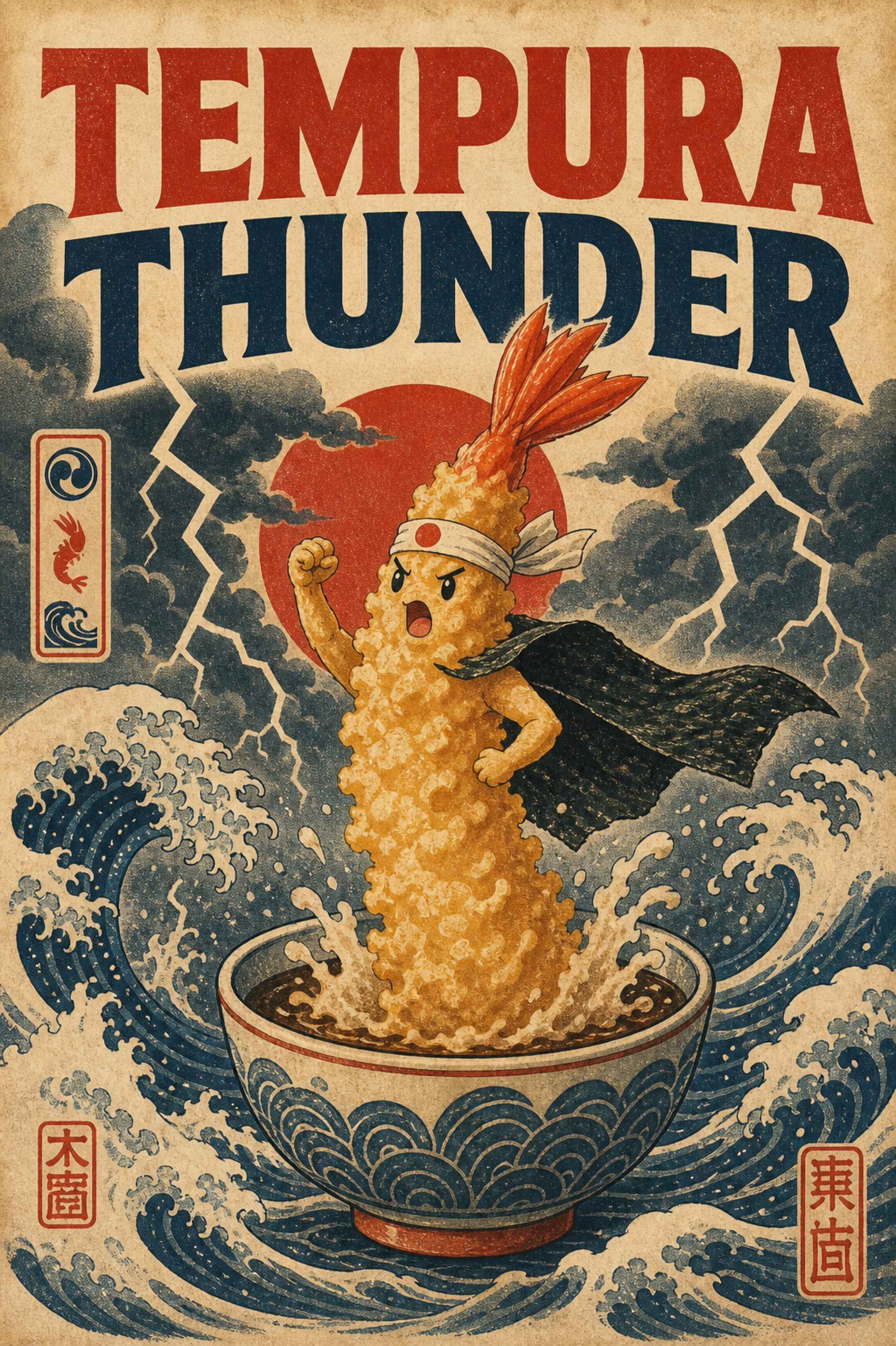 Tempurathunder Japanese Retro Poster Print