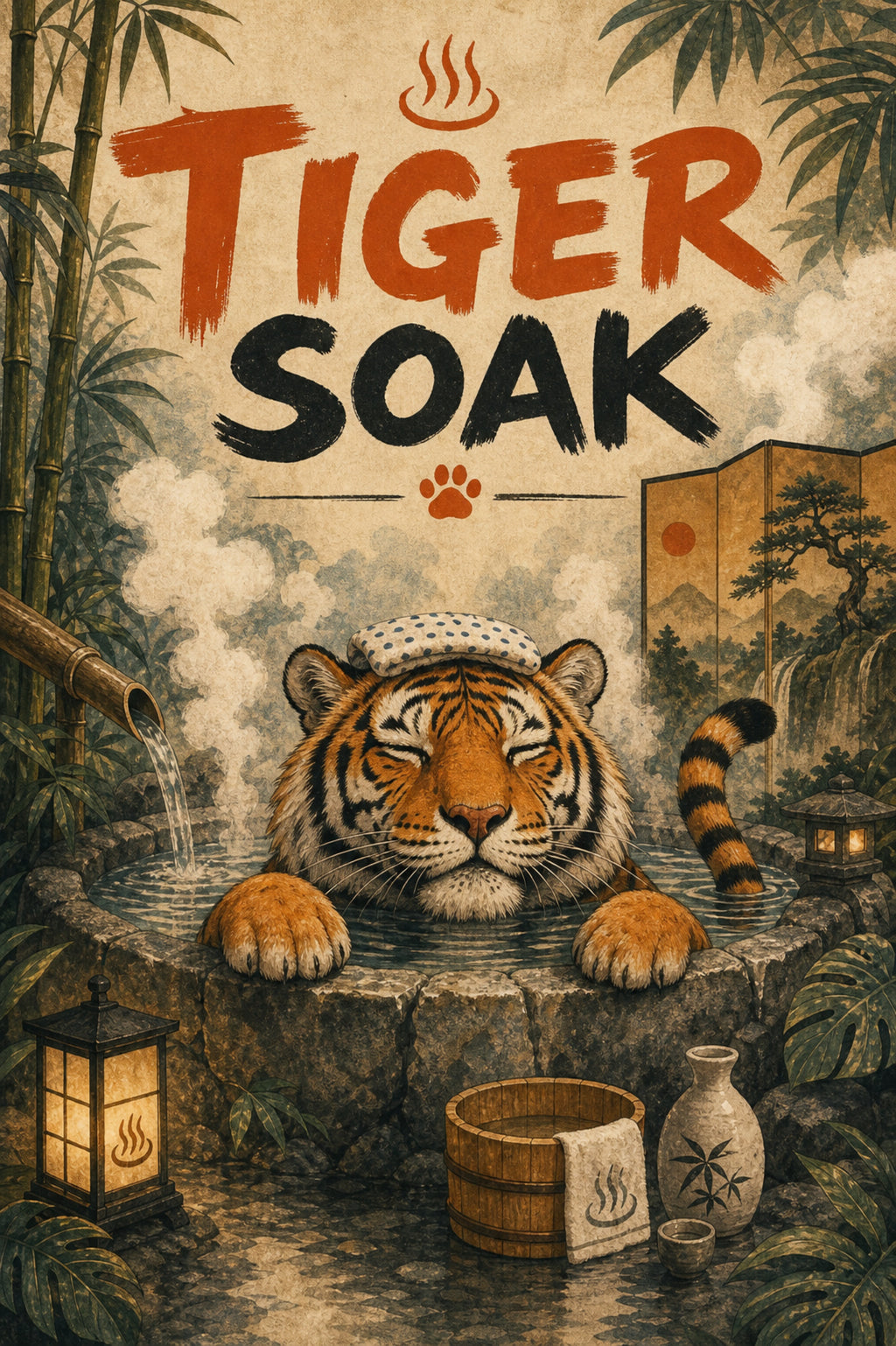 Tigersoak Japanese Retro Poster Print
